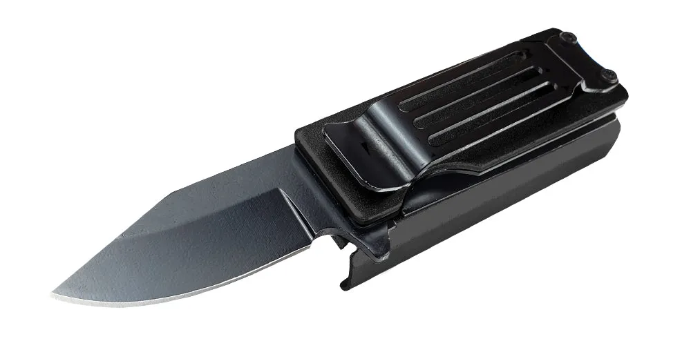 4 1/2" Black Spring Assisted lighter Knife