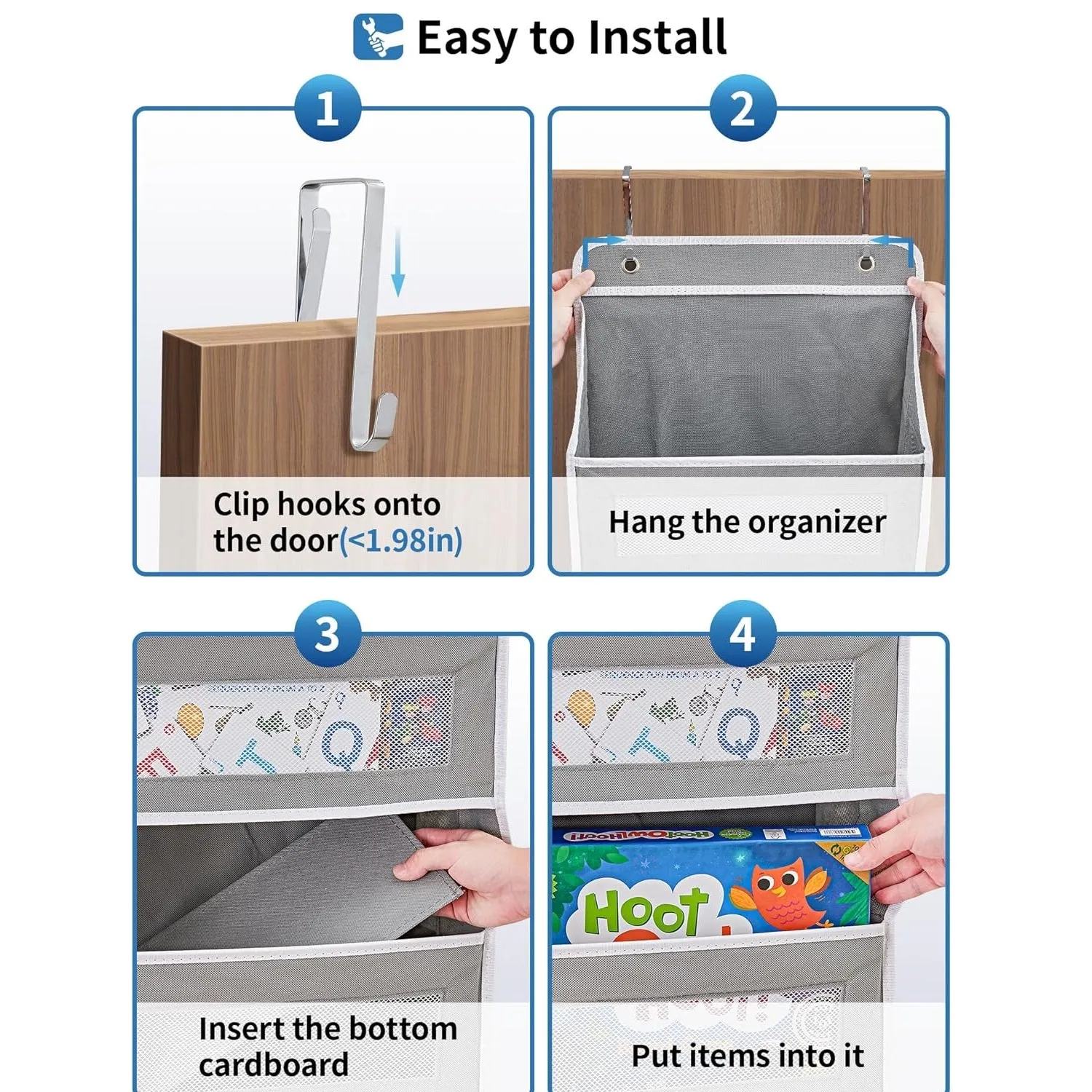 5 Shelf Hanging Door Organizer with Large Capacity Pockets