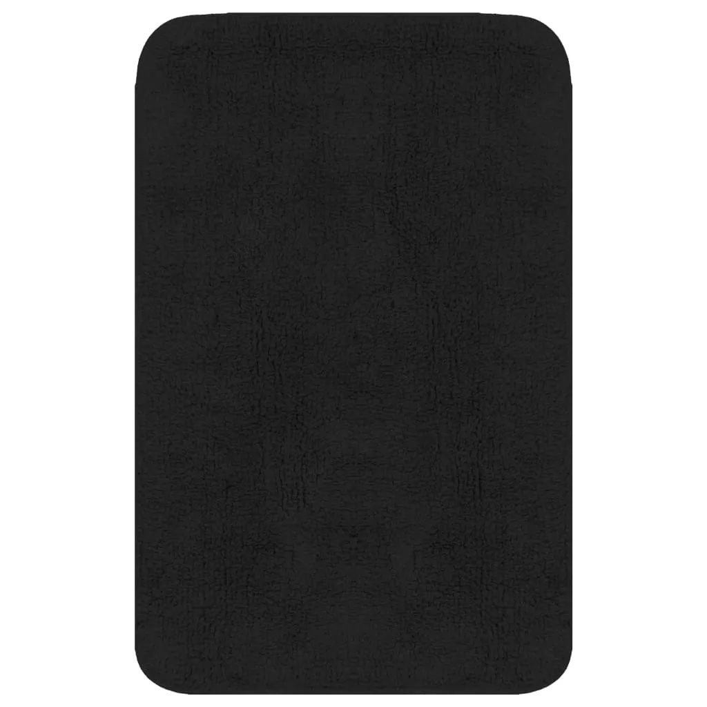 Bathroom Mat Set 3 Pieces Fabric Anthracite