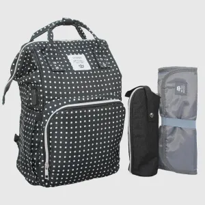 Black Dotted LeQueen Baby Diaper Bag