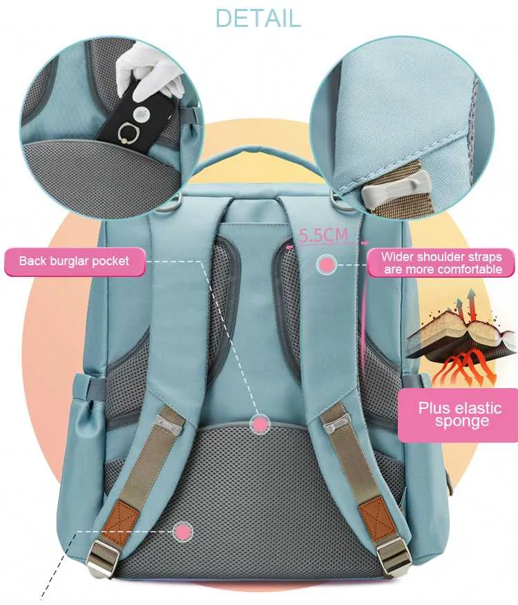 Blue Green Stylish Diaper Bag for Mommy On the Go