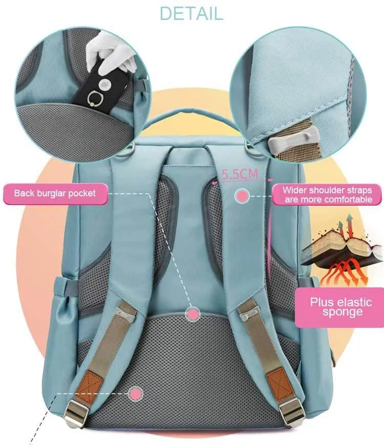 Blue Green Stylish Diaper Bag for Mommy on the Go