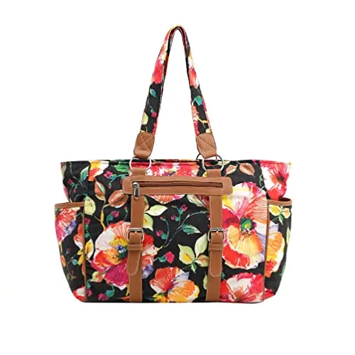 Boho Girl Floral Printed Tote Bag | Oversized Tote Bag | Multifunctional Handbag for Women