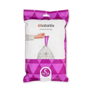 Brabantia 10-12L Perfect Fit Bin Liners Code C 40 Pack