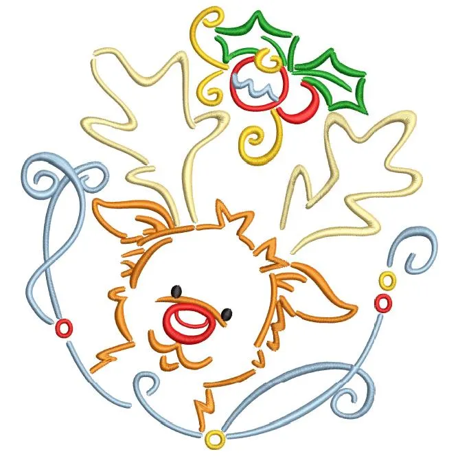 Christmas Reindeer Machine Embroidery Design