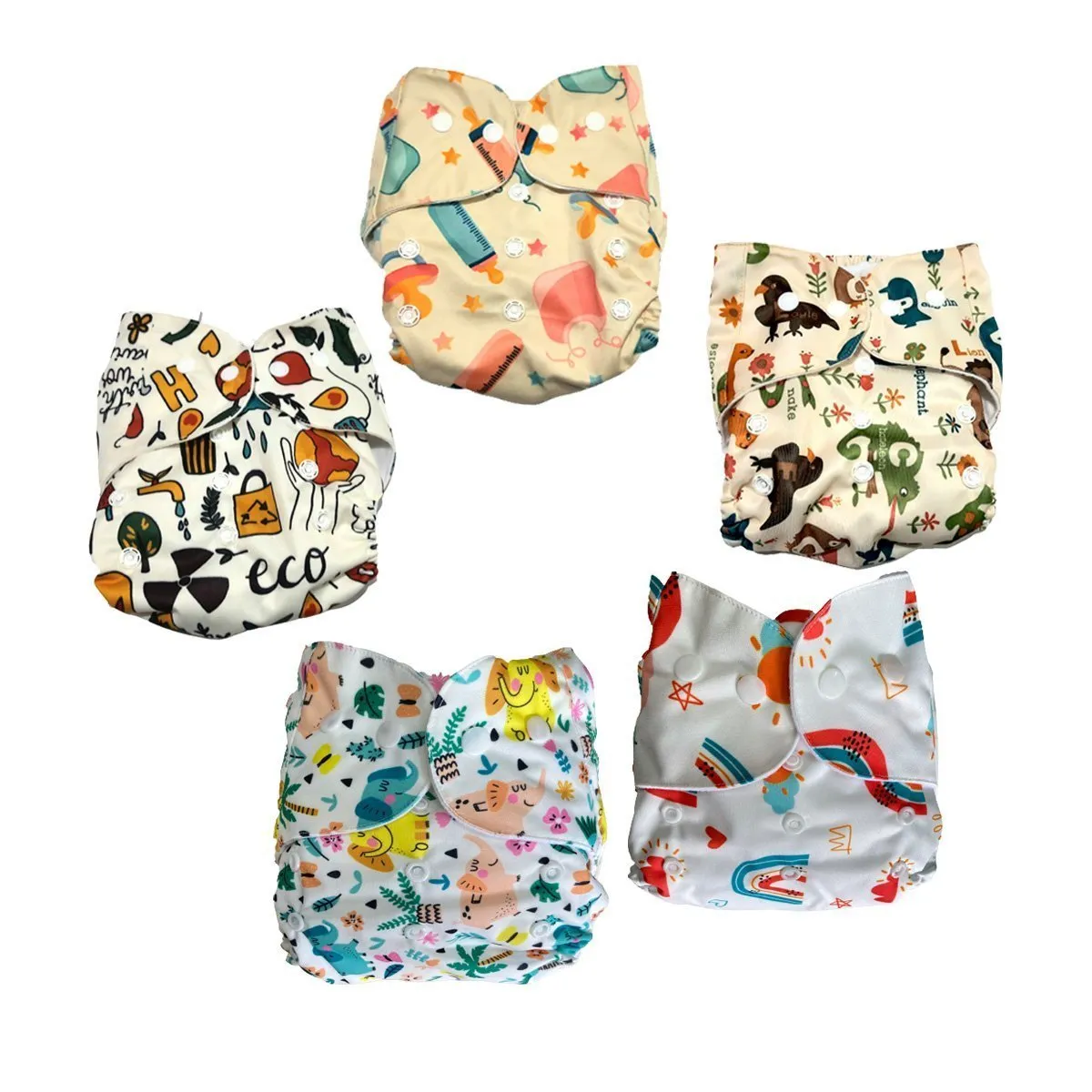 Combo of 5 Reusable Diapers - Option M