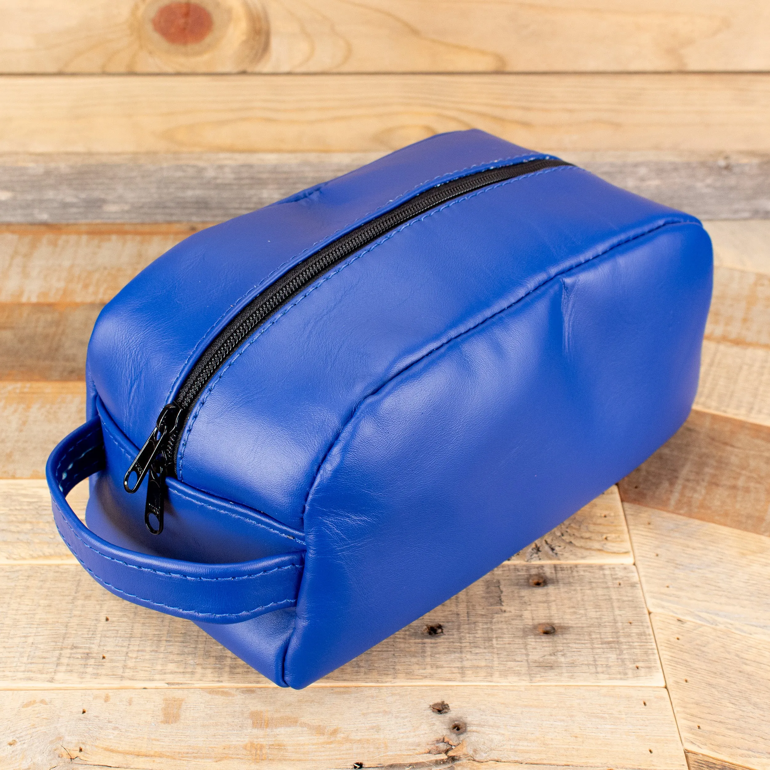 Cowhide Blue Cosmetic Bag