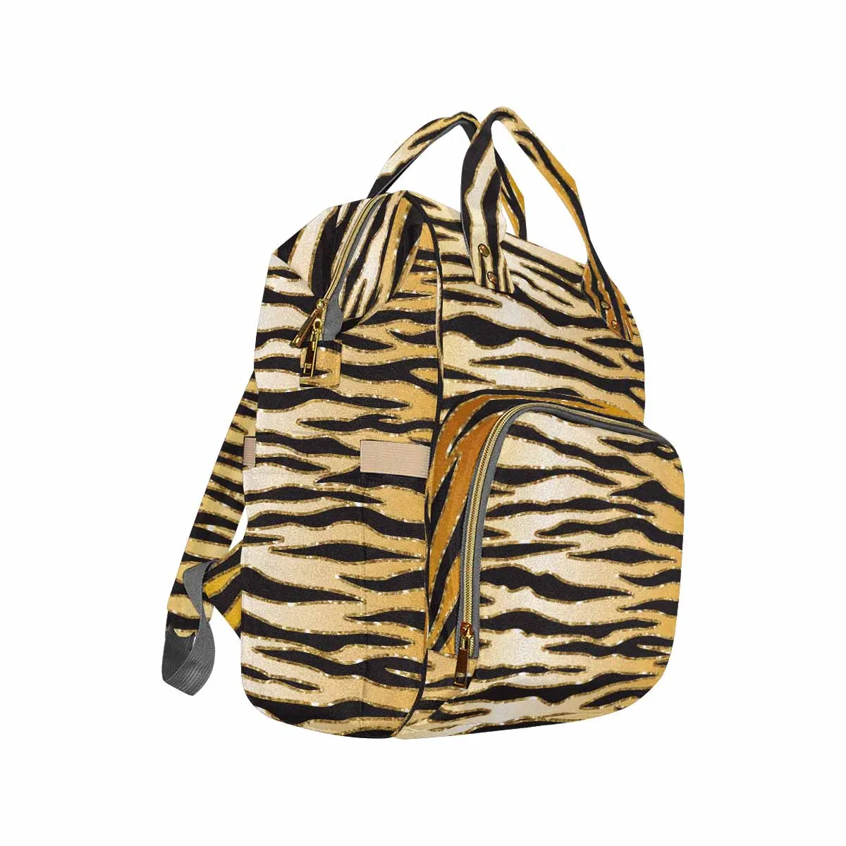 Glitter Gold Animal Print Diaper Bag Backpack