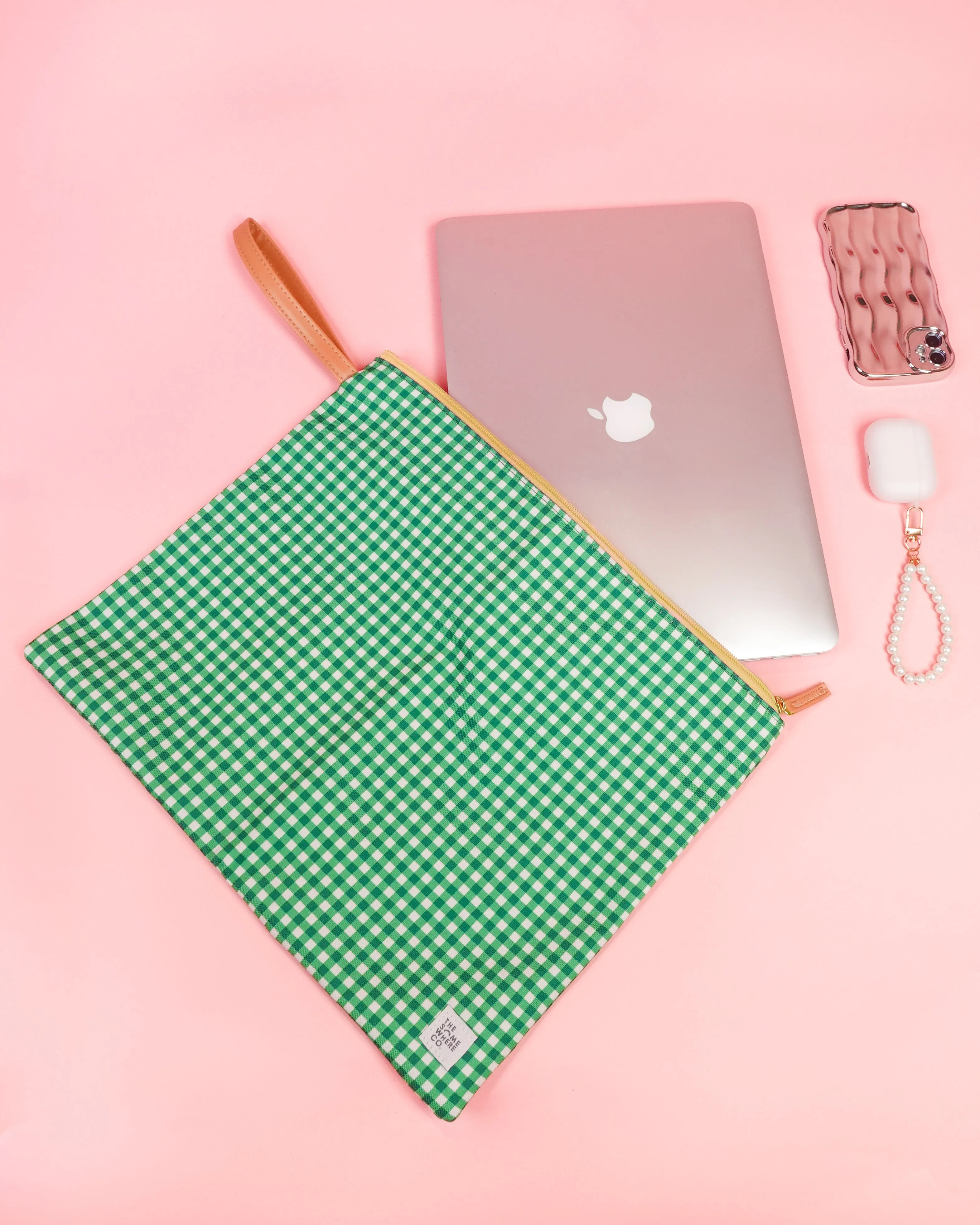 Green Gingham Large Wet Bag