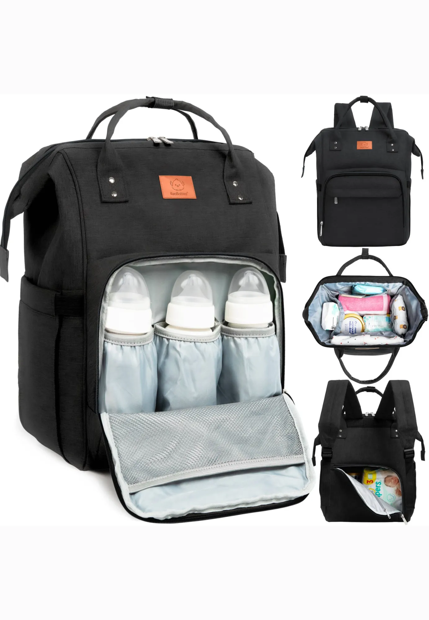 KeaBabies Original Diaper Bag Backpack with Changing Pad