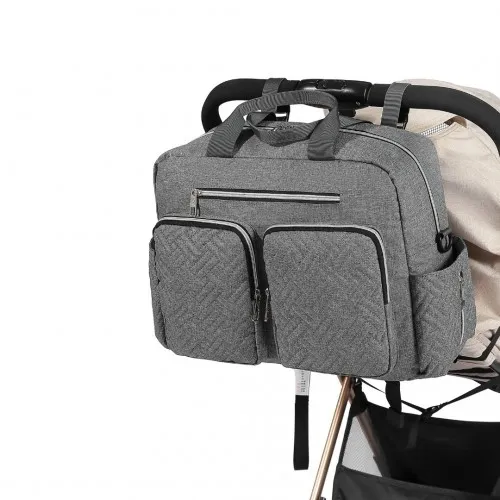 Kono Versatile Diaper Changing Tote Bag with Built-In Changing Mat, Thermal Insulation, Waterproof - Grey