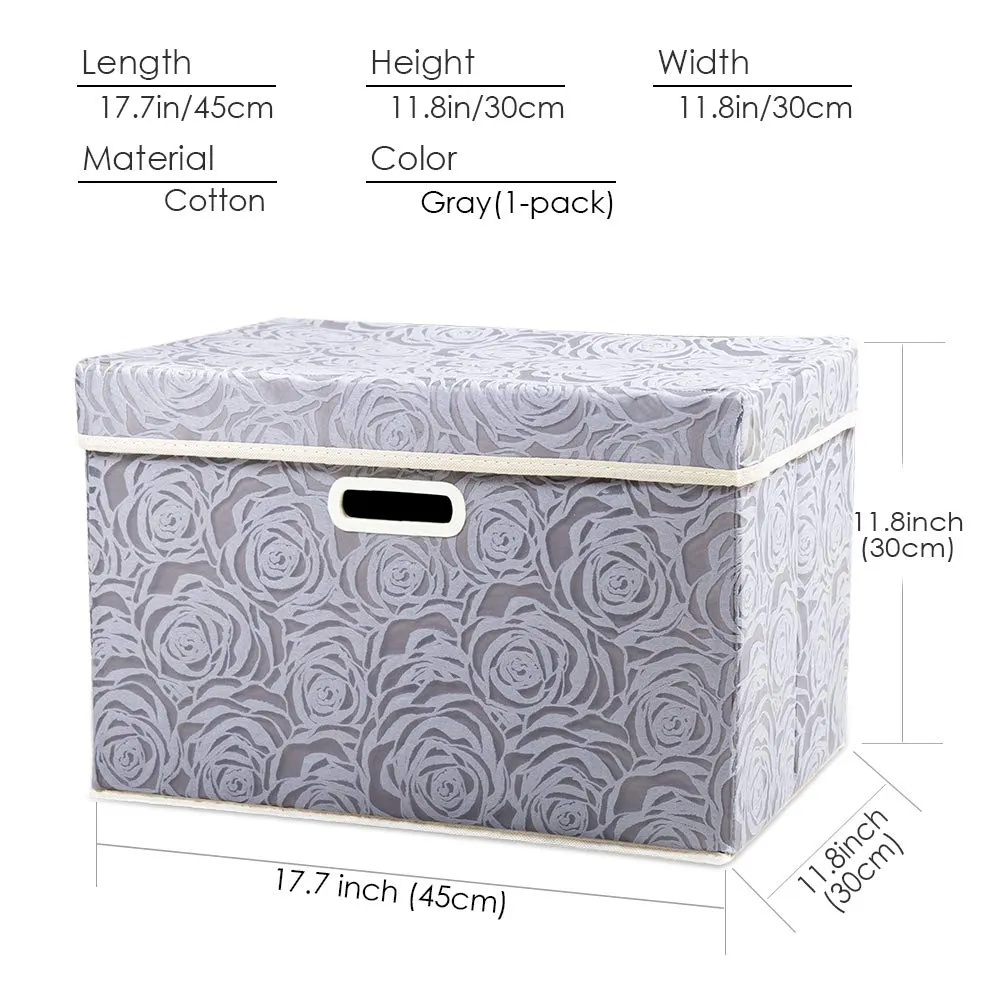 Large Collapsible Storage Bin with Lid (45*30*30 cm)