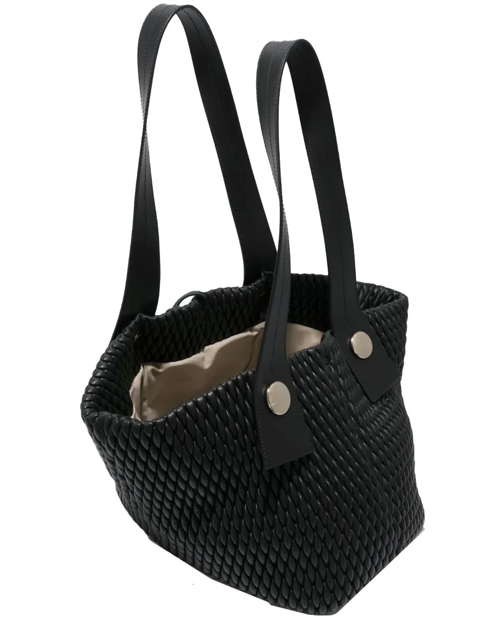 Large Quilted Tobo Tote in Black