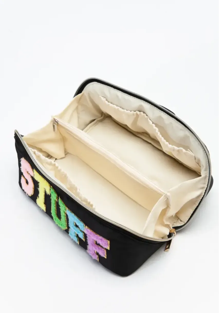 Large STUFF Zipper Cosmetic Makeup Bag