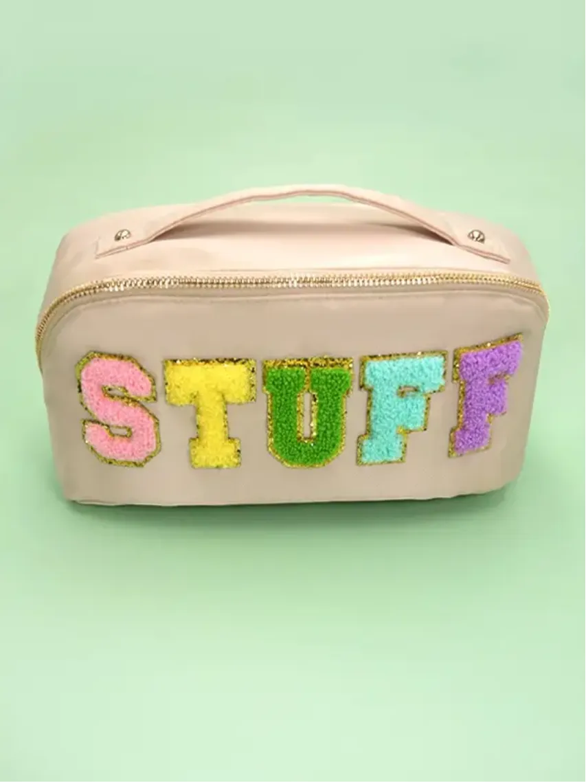 Large STUFF Zipper Cosmetic Makeup Bag