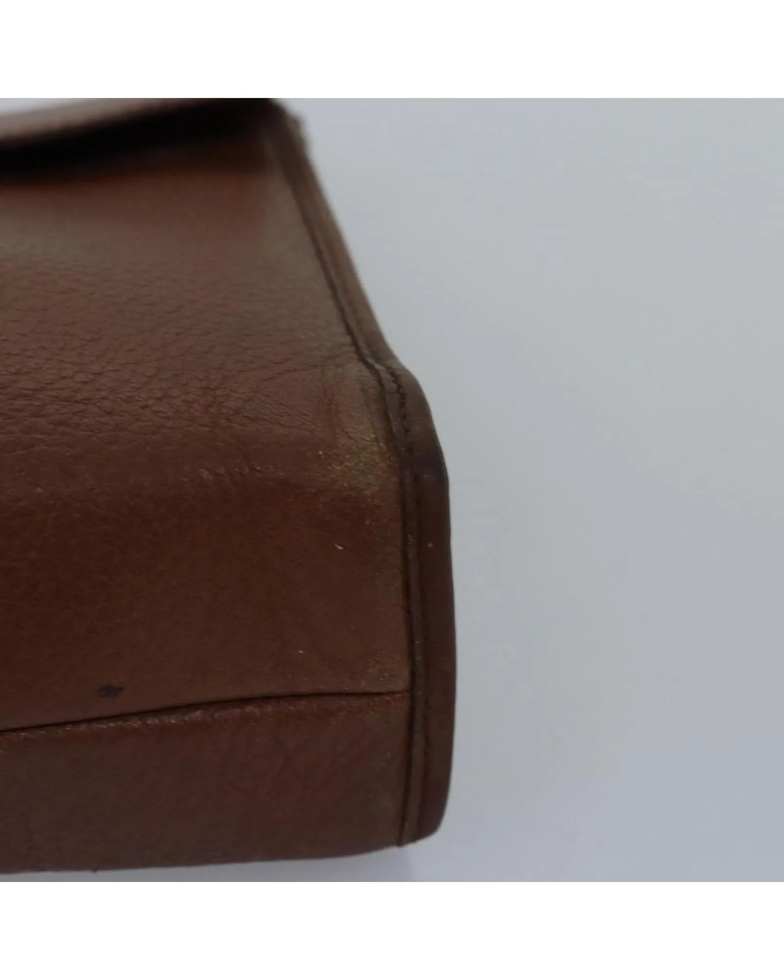 Leather Clutch Bag with Metal Fittings and Multiple Pockets