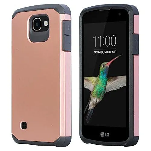 LG Optimus Zone 3 Cases | LG K4 Cases | LG Spree Cases | LG Rebel Cases Slim Hybrid Dual Layer[Shock Resistant] Case - Rose Gold