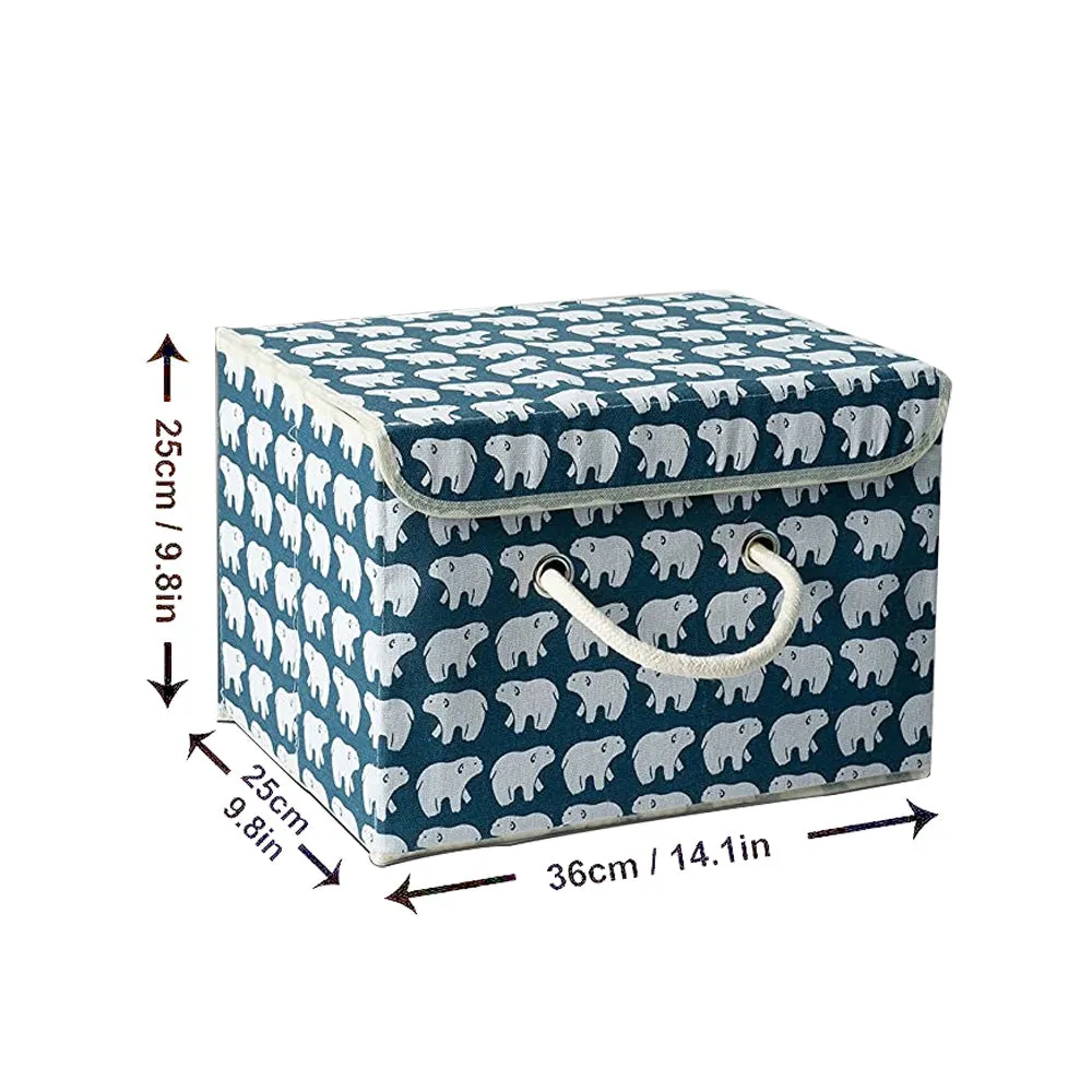 Linen Patterned Storage Boxes (14.1'' X 9.8'' X 9.8'')