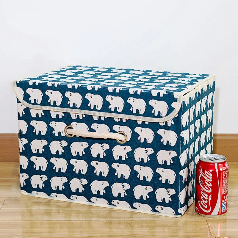 Linen Patterned Storage Boxes (14.1'' X 9.8'' X 9.8'')