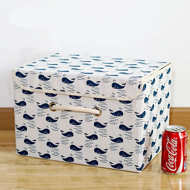 Linen Patterned Storage Boxes (14.1'' X 9.8'' X 9.8'')