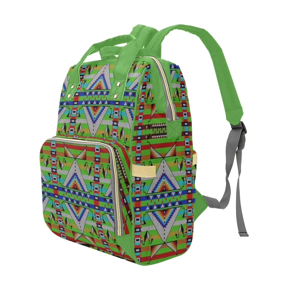 Medicine Blessing Lime Green Multi-Function Diaper Backpack/Diaper Bag