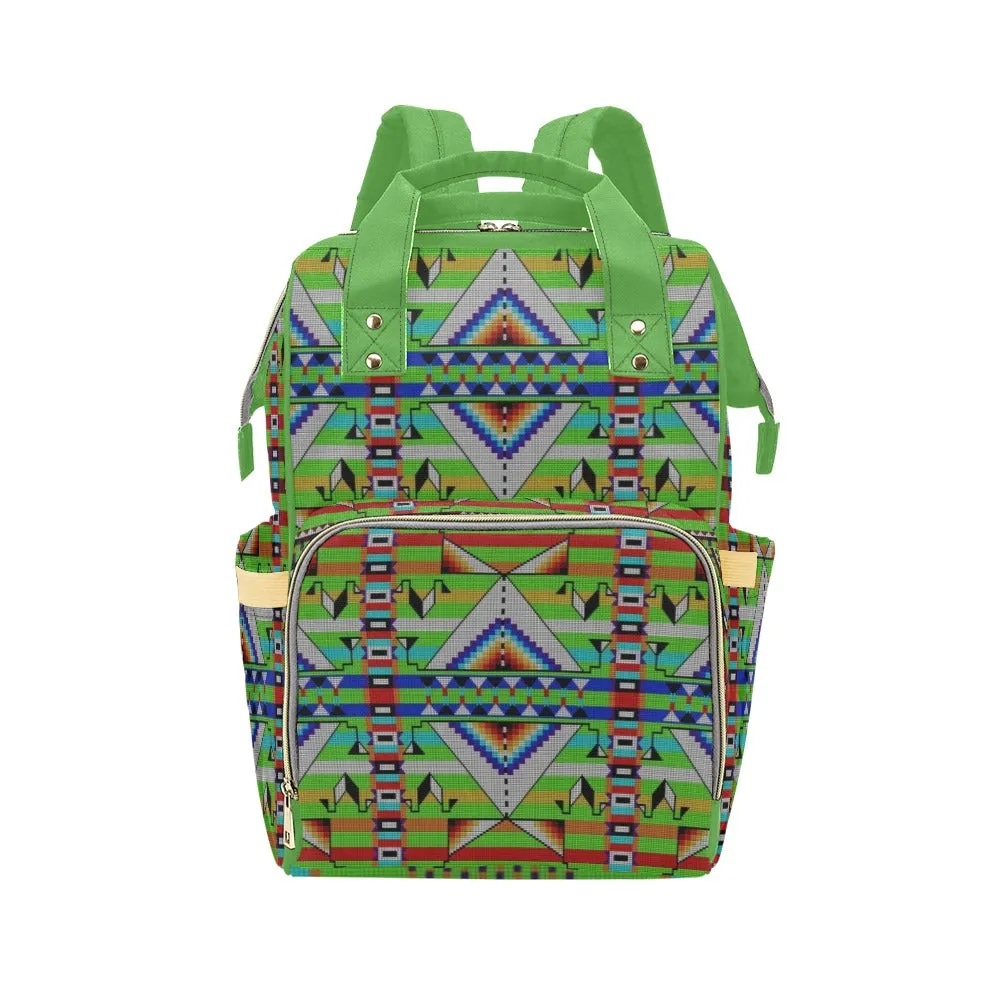 Medicine Blessing Lime Green Multi-Function Diaper Backpack/Diaper Bag