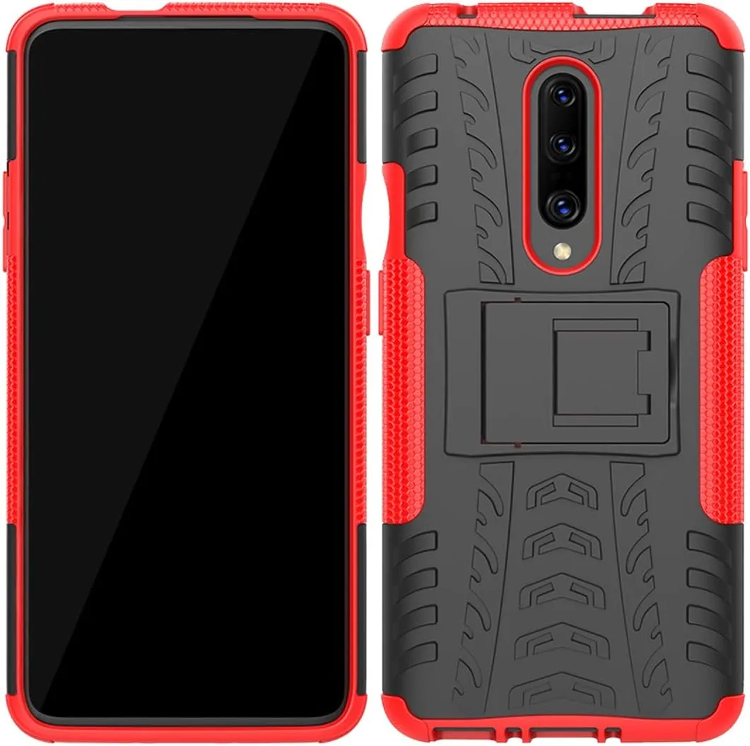 Oneplus 7 Pro Case, Cover Soft TPU Dual Layer Protection Phone Cover Red