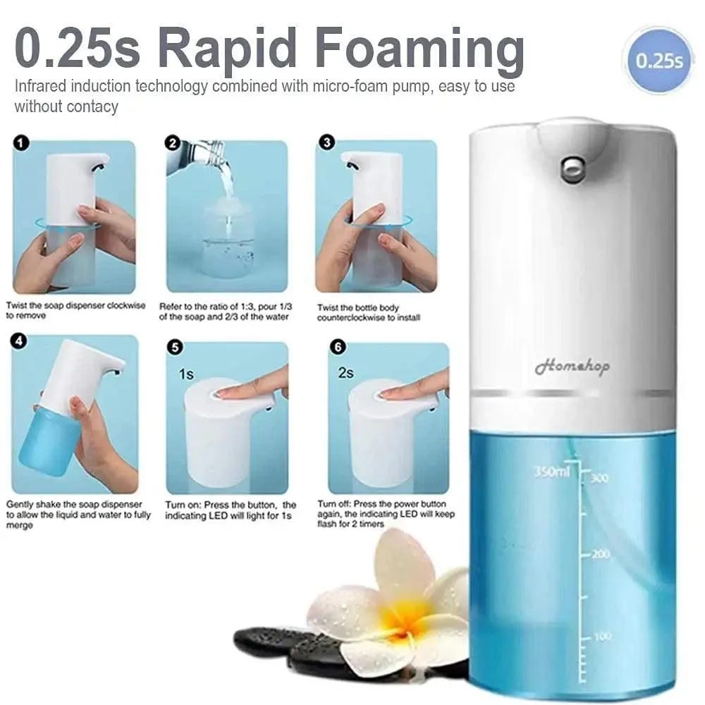 Refurbished USB Rechargeable Automatic Sensor Liquid Hand Wash Foam Soap Dispenser 350ml