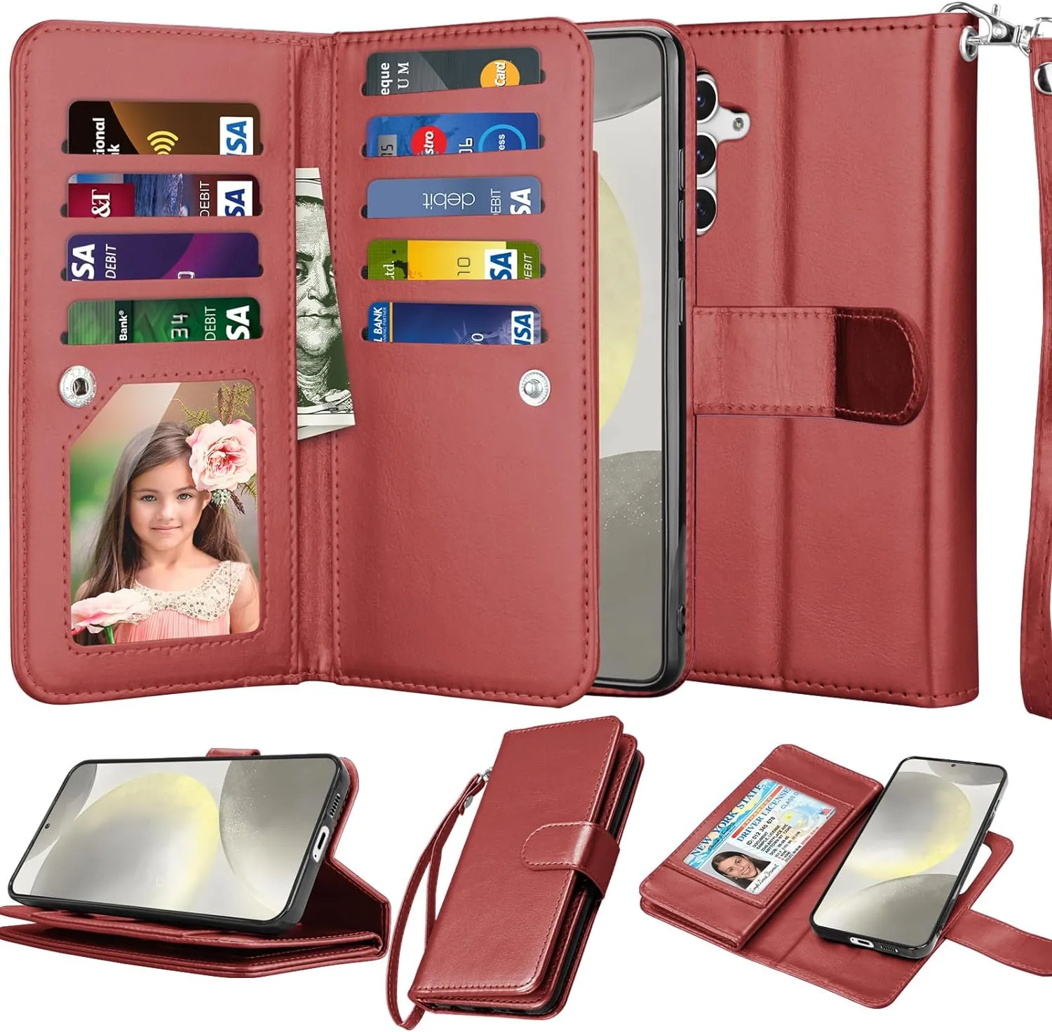 Samsung Galaxy S24 Plus Wallet Case Card Holder Folio Flip  Phone Cover