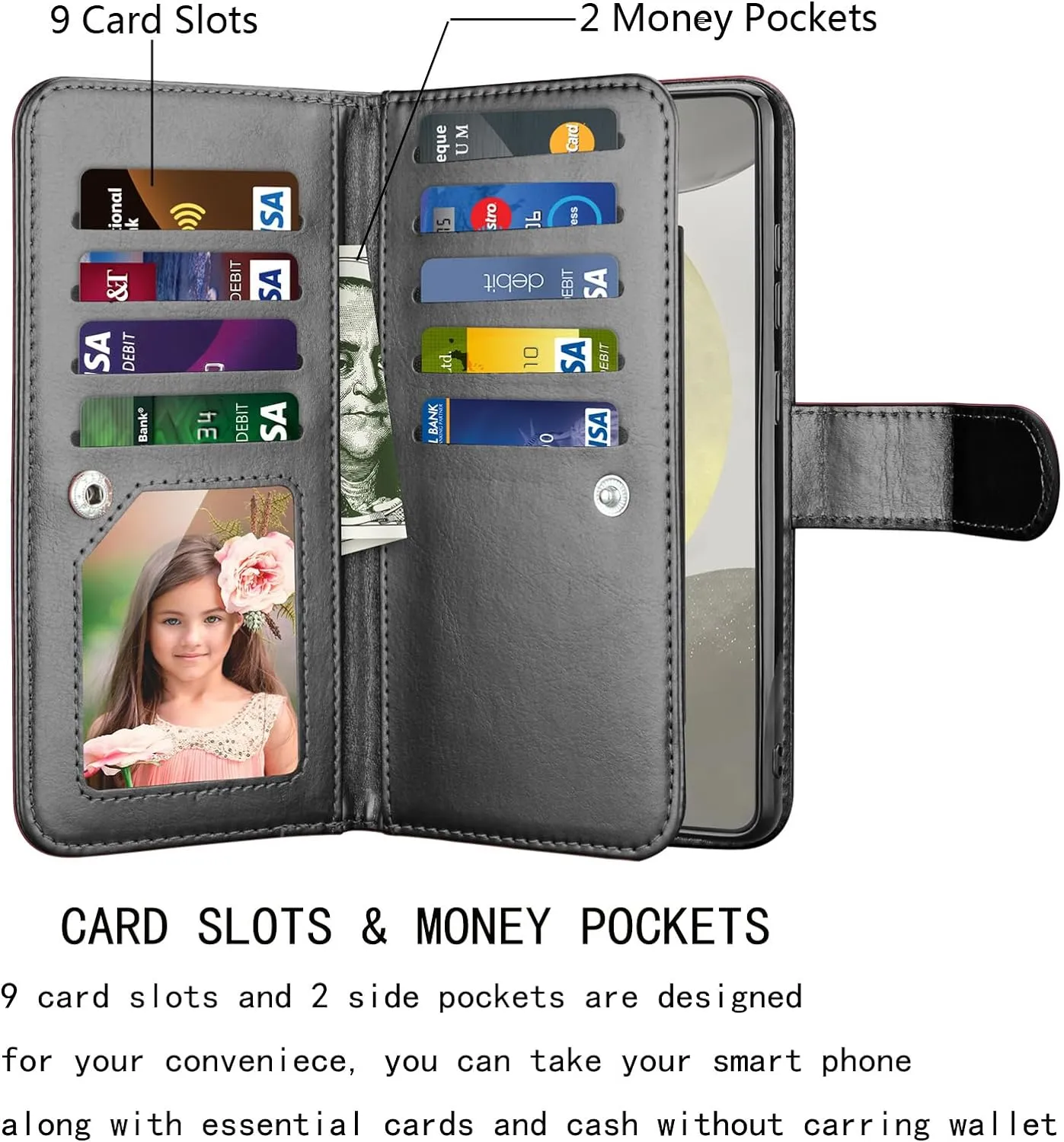 Samsung Galaxy S24 Plus Wallet Case Card Holder Folio Flip  Phone Cover