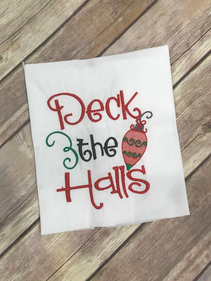 Sketchy Deck the Halls Christmas Machine Embroidery 6x6