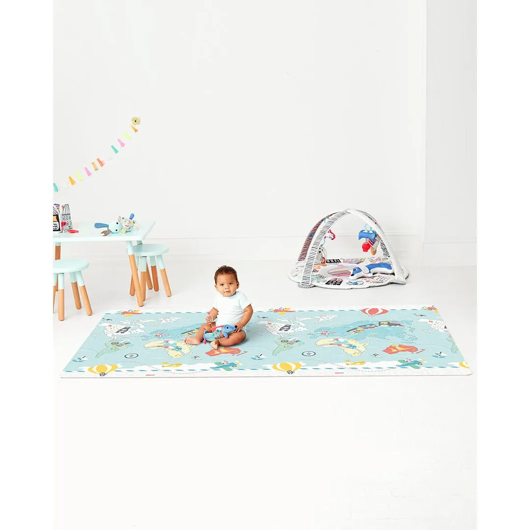 Skip Hop Double play Reversible Playmat Play gym & Mats- Little Travelers/Herringbone