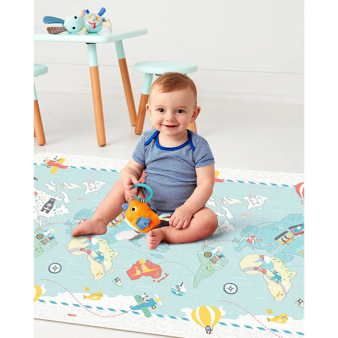 Skip Hop Double play Reversible Playmat Play gym & Mats- Little Travelers/Herringbone