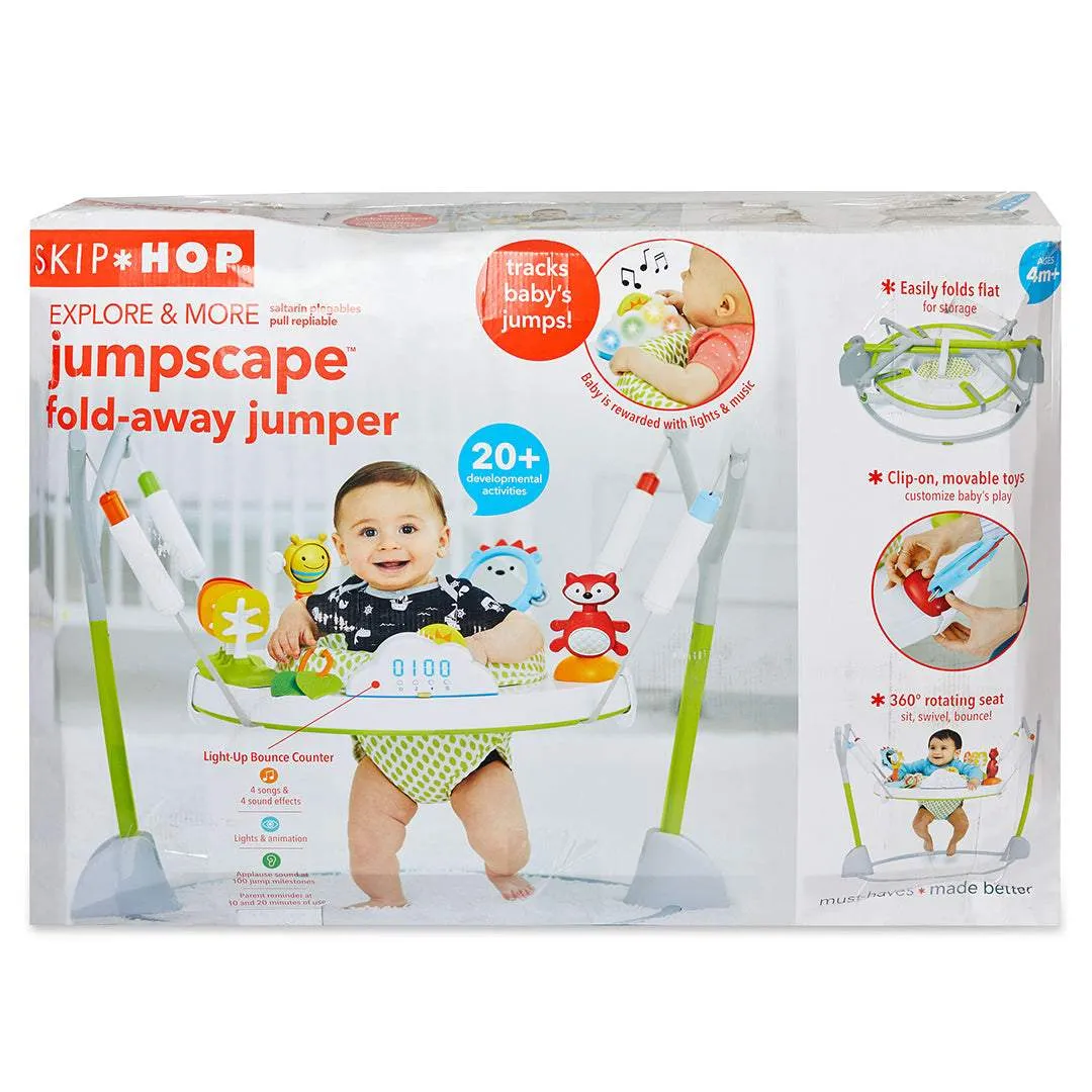 Skip Hop Fox Design E&M Jumpscape Fold Away Activity Jumper 4months to 48months