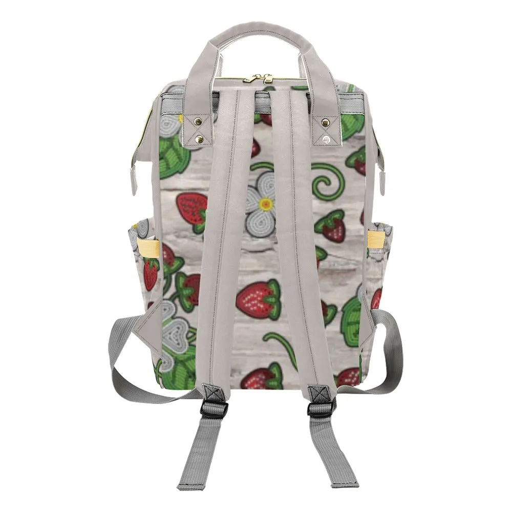 Strawberry Dreams Bright Birch Multi-Function Diaper Backpack/Diaper Bag