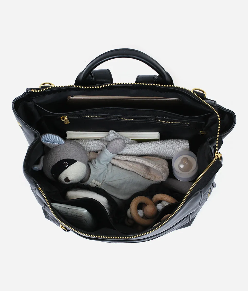 The Square Diaper Bag - Black