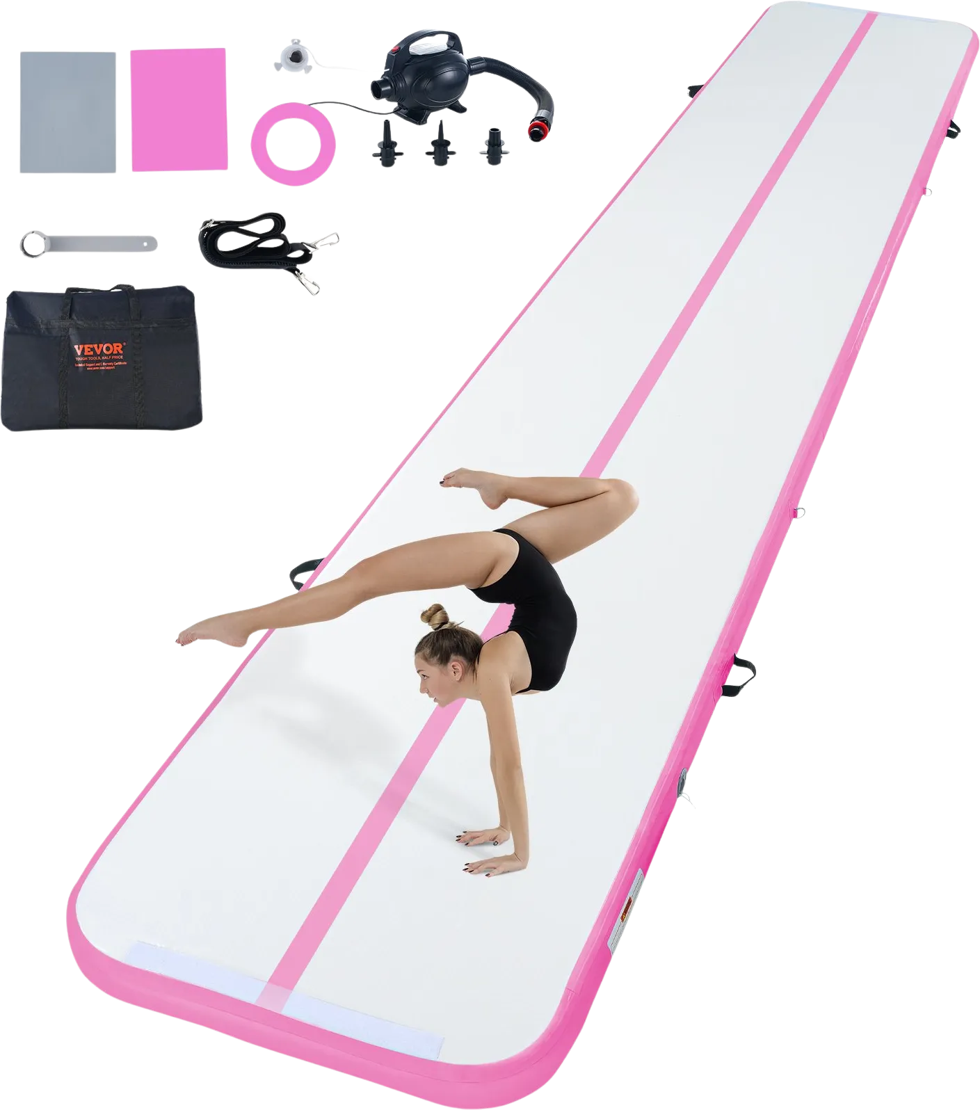 Vevor Gymnastics Air Mat 4" Thickness 20' Inflatable Tumbling Track with Electric Pump New