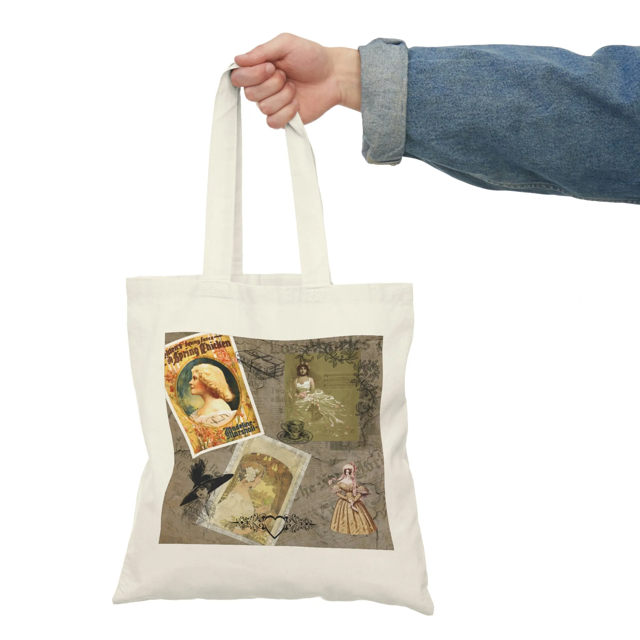 Victorian Design Natural Tote Bag