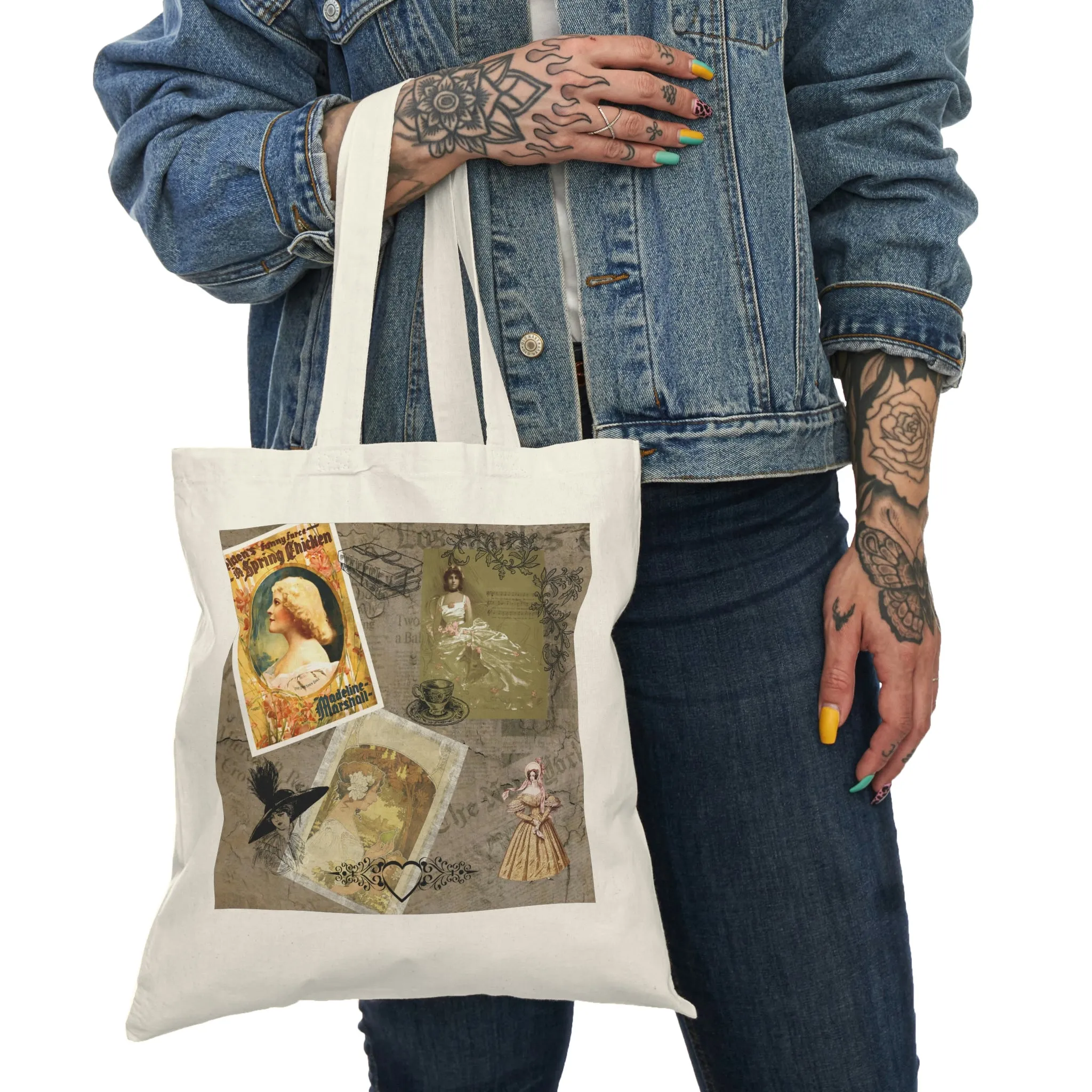 Victorian Design Natural Tote Bag